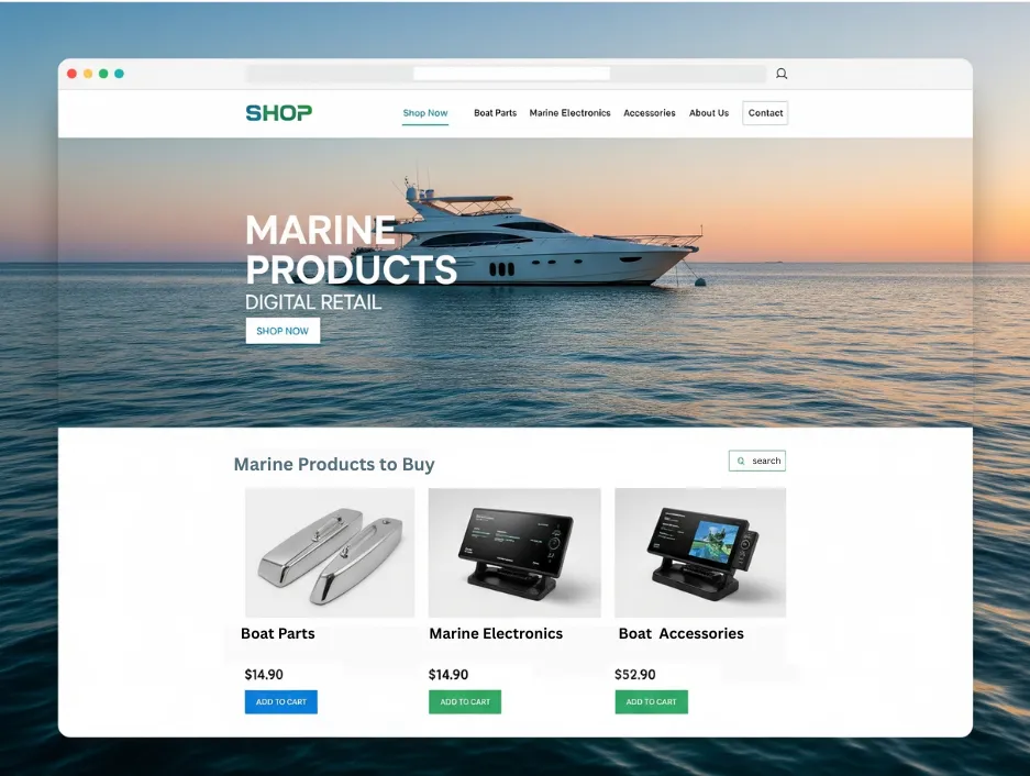 Illustration for Marine Web Design for DTC Brands