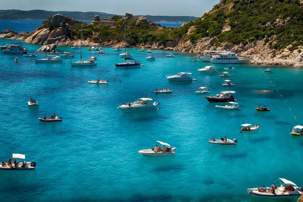 Yachts docked near the seashore - strong inline presence for the boating industry